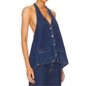 Lioness hills halter top in dark denim